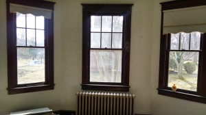 The distinctive bay window inside the Fraber House.
