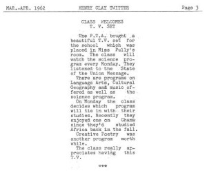 The arrival of a new television warranted its own news story in 1962.