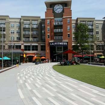 The new Pentagon Row courtyard, with expanded gathering spaces and a larger ice rink in the wintertime.